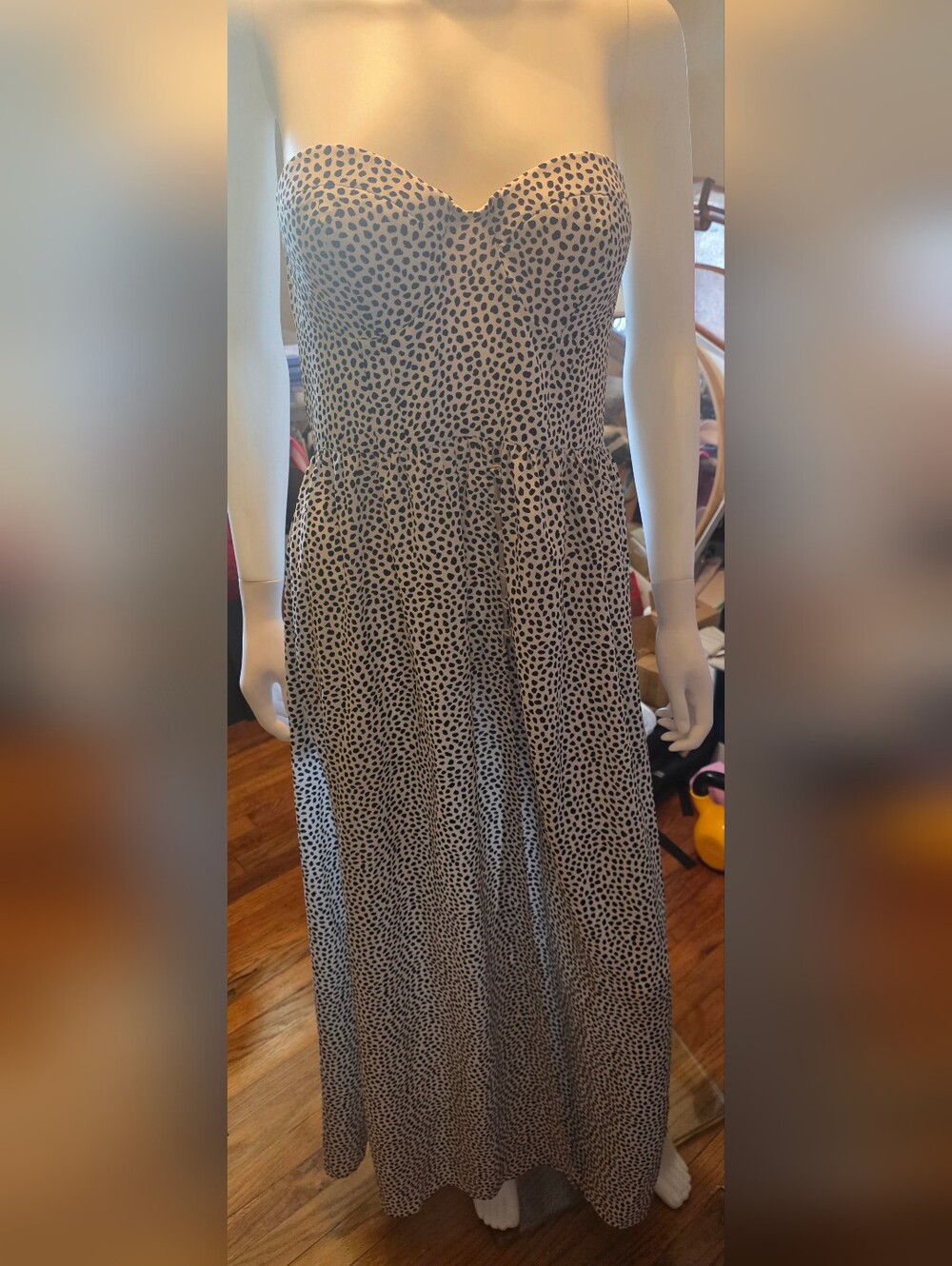 Girls' White and Black Dotted Summer Top